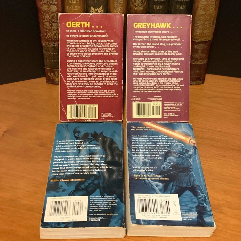 Vintage First Edition Greyhawk: Artifact of Evil, The Price of Power, White Plume Mountain, Descent into the Depths of the Earth