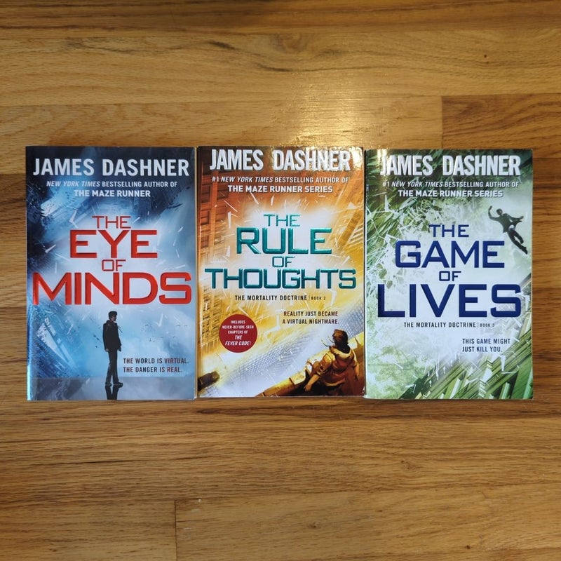 The Eye of Minds (book one), The Rule of Thoughts (book two), and The Game of Lives (book three)