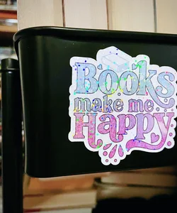 Books Make Me Happy Holographic Magnet