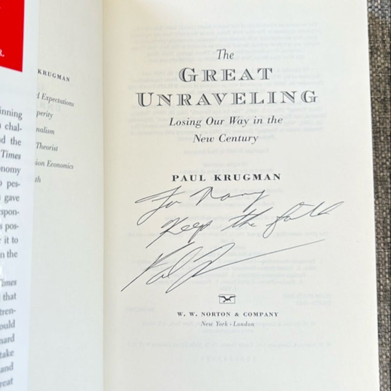 The Great Unraveling - SIGNED