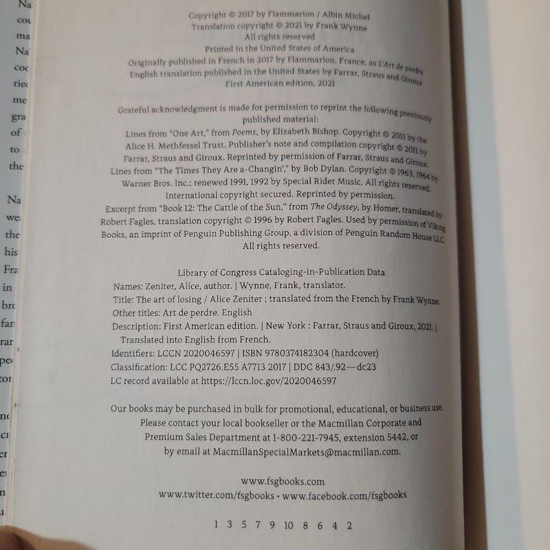 The Art of Losing (2017 First Edition)