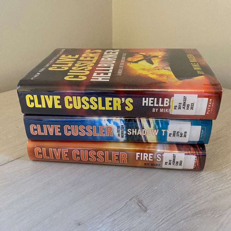 Lot Of Three (3) Clive Cussler Novels 1st Printing Oregon Files ExLibrary