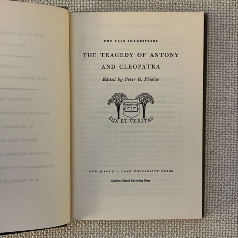 The Yale Shakespeare Antony and Cleopatra (1955 edition)
