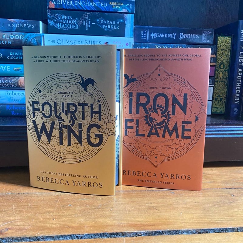 Fourth Wing and Iron Flame Fairyloot Special Edition Hardbacks with Sprayed Edges and Artwork