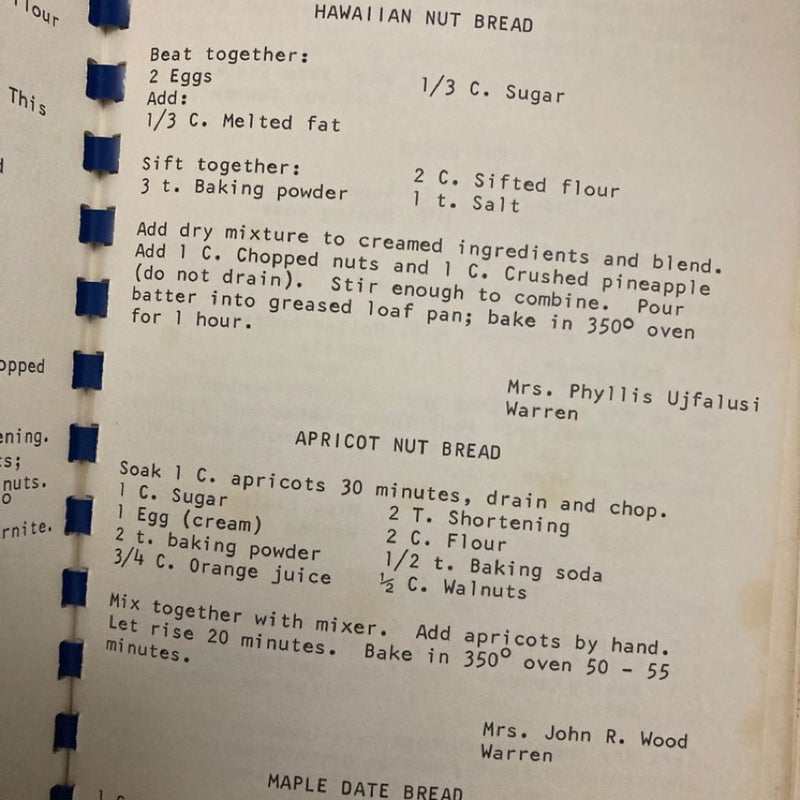 Vintage 1976 Bicentennial Recipe Cookbook