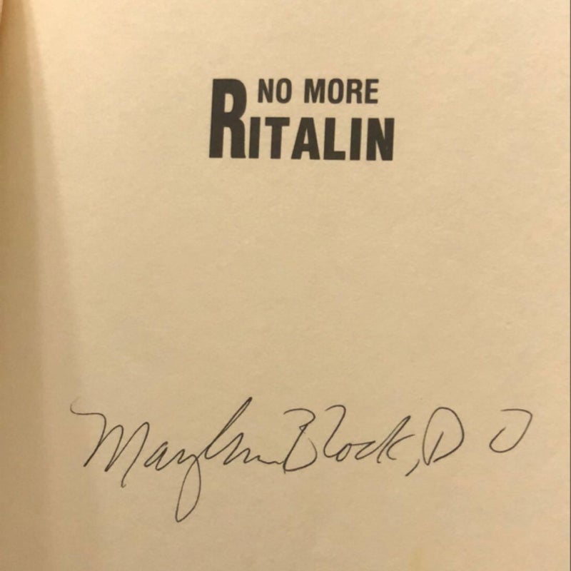 No More Ritalin