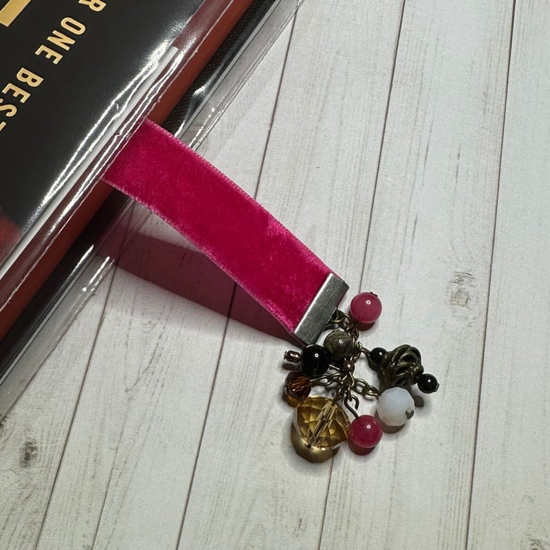 Book charm Velvet Ribbon Handmade Bookmark
