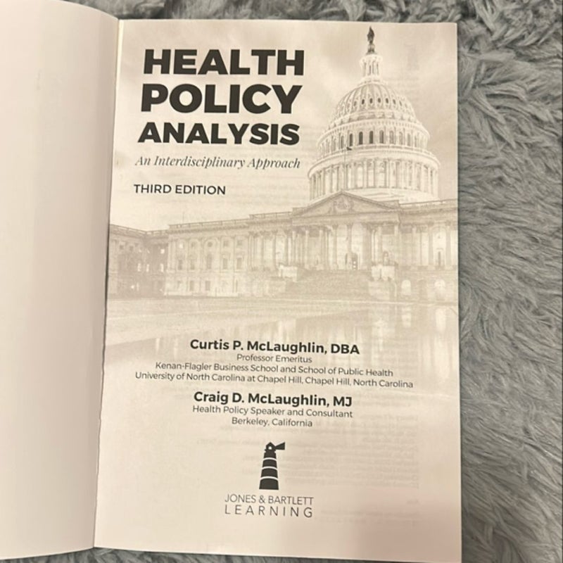 Health Policy Analysis an Interdisciplinary Approach