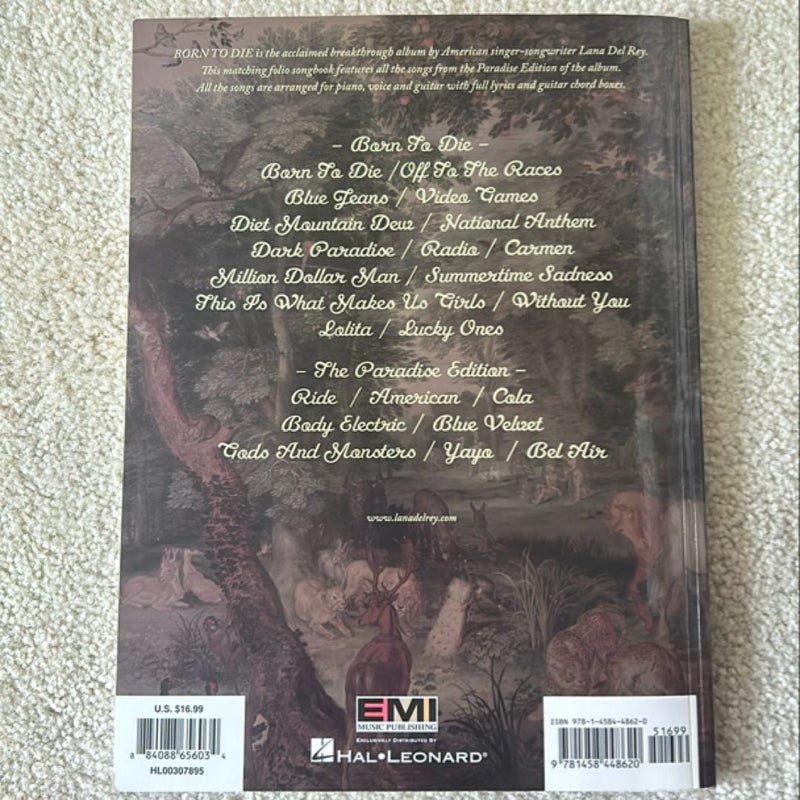Lana Del Rey: Born to Die Paradise Edition Songbook for Vocals/Piano/Guitar
