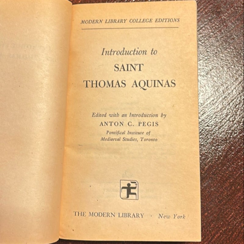 Introduction to St. Thomas Aquinas