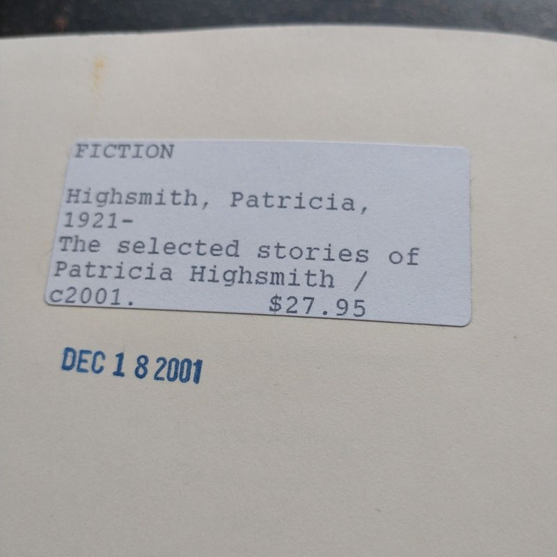 The Selected Stories of Patricia Highsmith