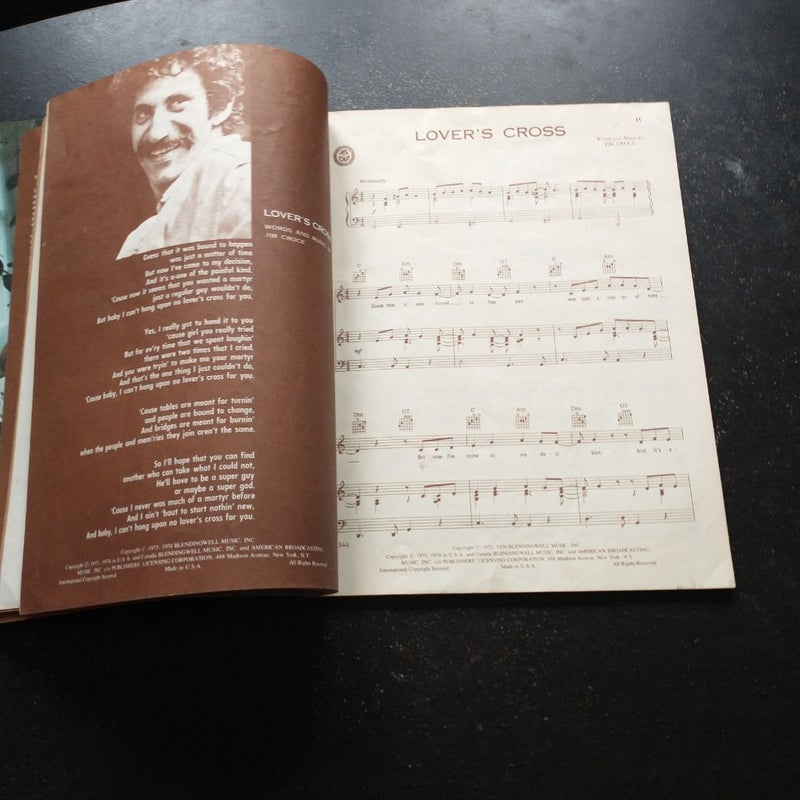 Jim Croce - I Got A Name Song Composition Book