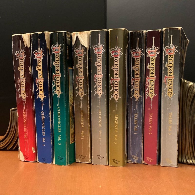 Vintage DragonLance: Complete Chronicles, Legends, Tales I Trilogy Set: Dragons of Autumn Twilight, Dragons of Winter Night, Dragons of Spring Dawning, Time of the Twins, War of the Twins, Test of the Twins, The Magic of Krynn, Kender, Gully Dwarves, and Gnomes, Love and War