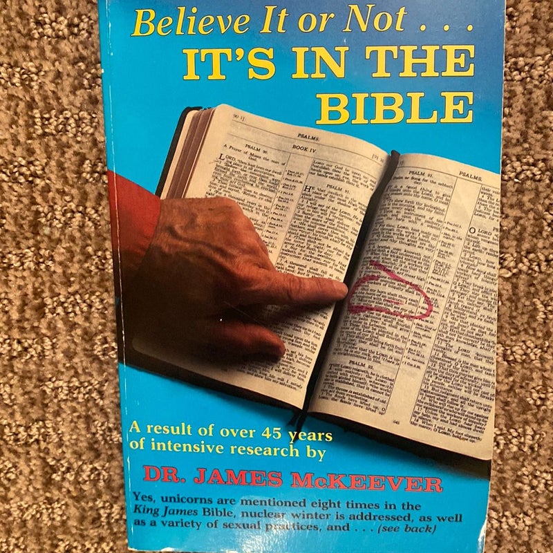 Believe it or not - It's in the Bible
