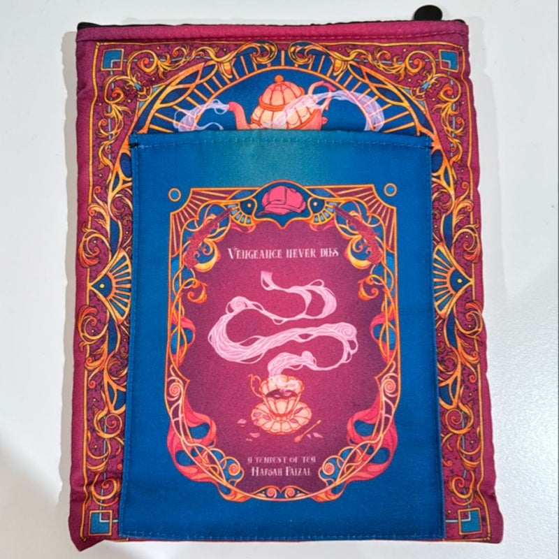 Fairyloot Item Bundle: Daughter of the Moon Goddess blanket, Once Upon a Broken Heart socks, A Tempest of Tea book sleeve, A Language of Dragons headband, and The Rose Bargain embroidery kit