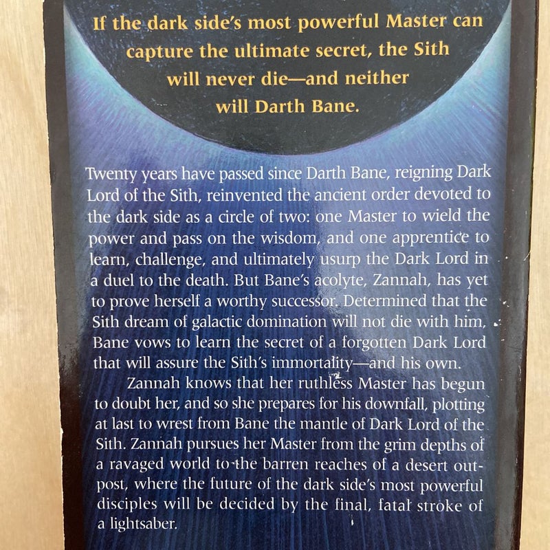 Star Wars Darth Bane: Dynasty of Evil (First Paperback Edition First Printing-Darth Bane Series)