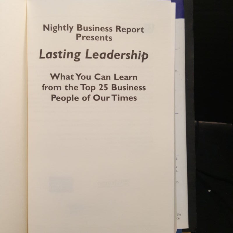 Nightly Business Report Presents Lasting Leadership  b2