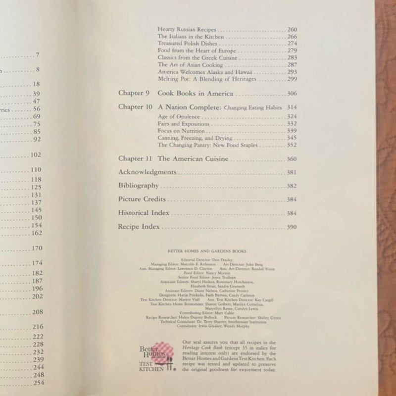 Better Homes and Gardens Heritage Cook Book