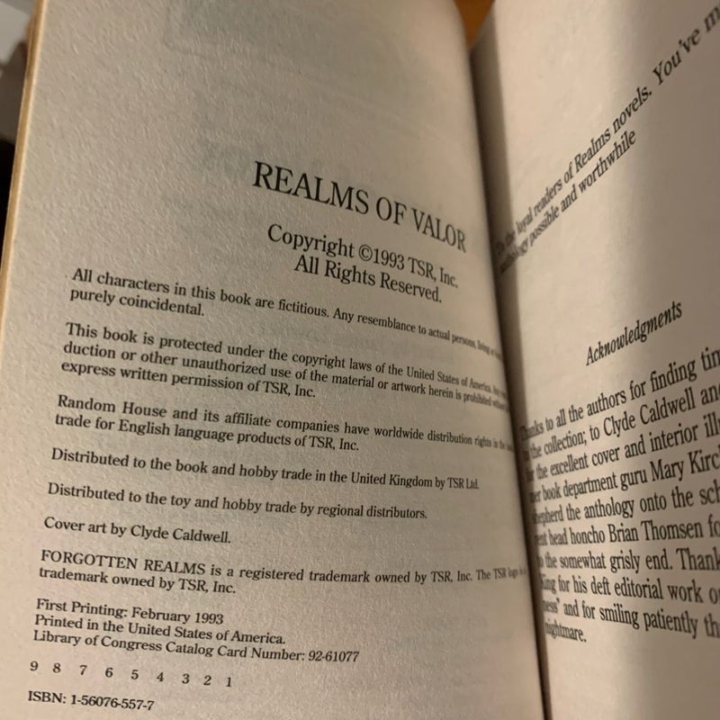 Forgotten Realms: Anthology Set: Realms of Valor, Realms of Infamy, Realms of the Underdark, All First Edition First Printing