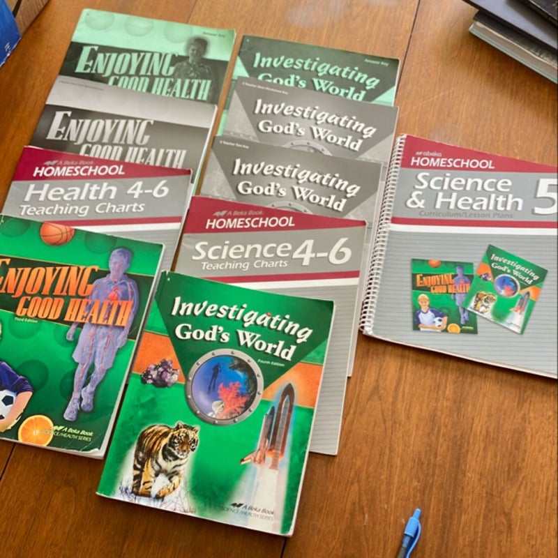 Abeka Science & Health 5th grade books, see description for titles