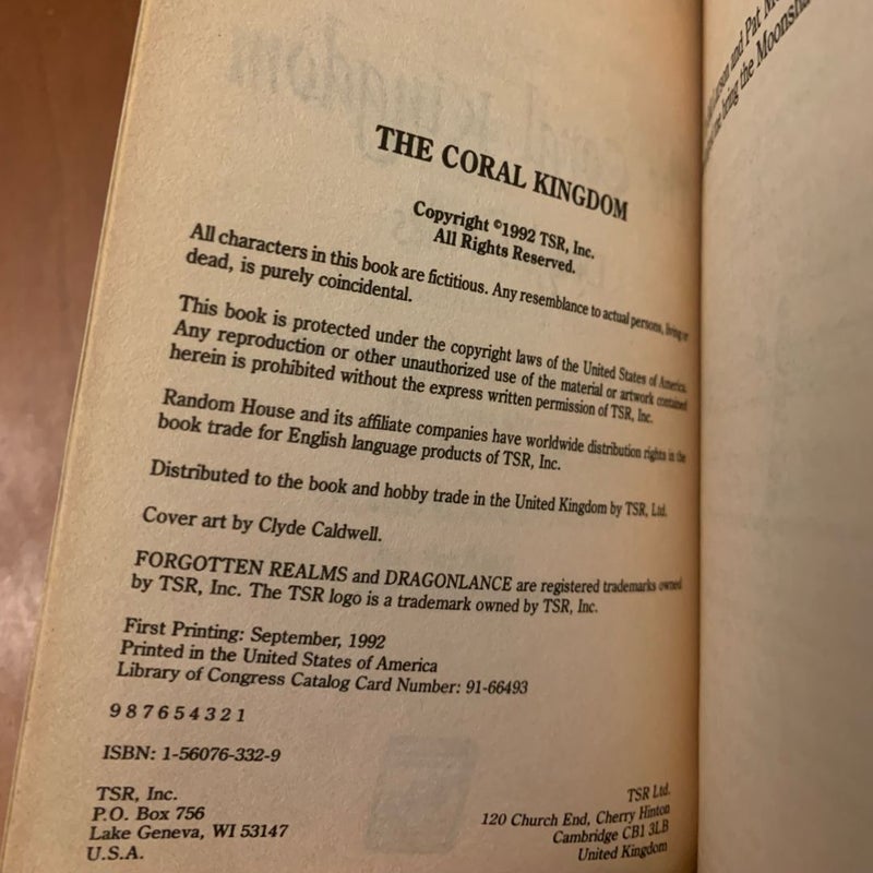 Complete Druidhome Trilogy 1-3: Prophet of Moonshae, The Coral Kingdom, The Druid Queen, All First Edition First Printing