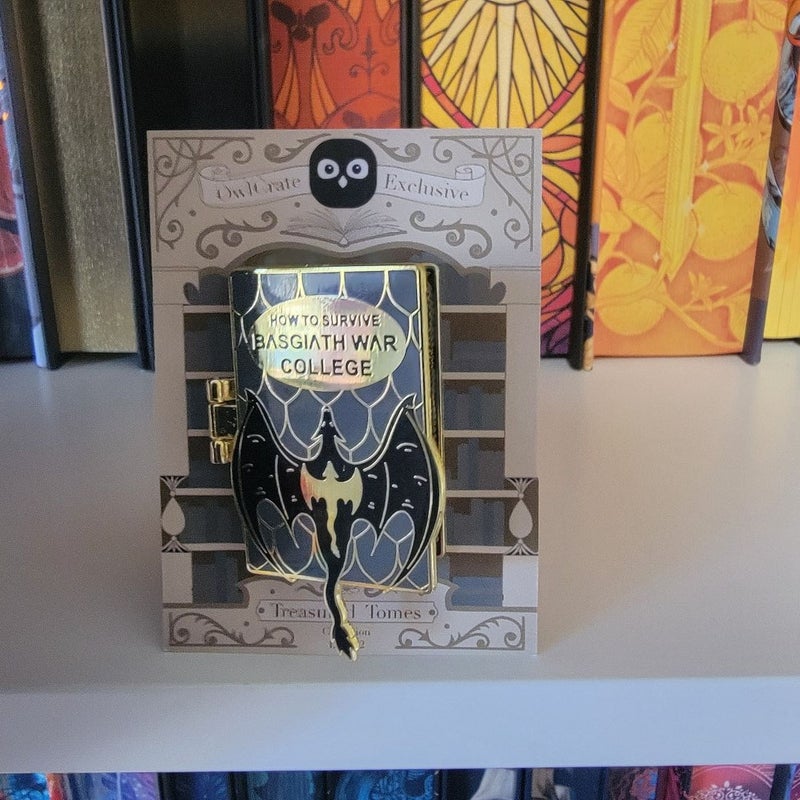 Owlcrate Fourth Wing Treasured Tomes Pin and Pin Banner by Rebecca Yarros,  Hardcover