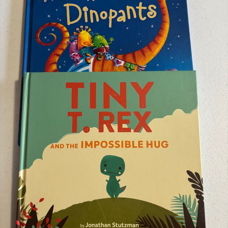 Dinosaur book bundle of 2 Aliens Love Dinopants and Tiny T.Rex and the Impossible Hug