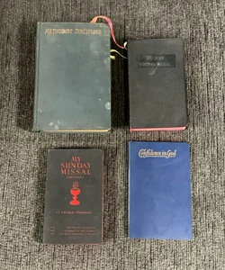 Vintage Set of 4 Religious Missals Books