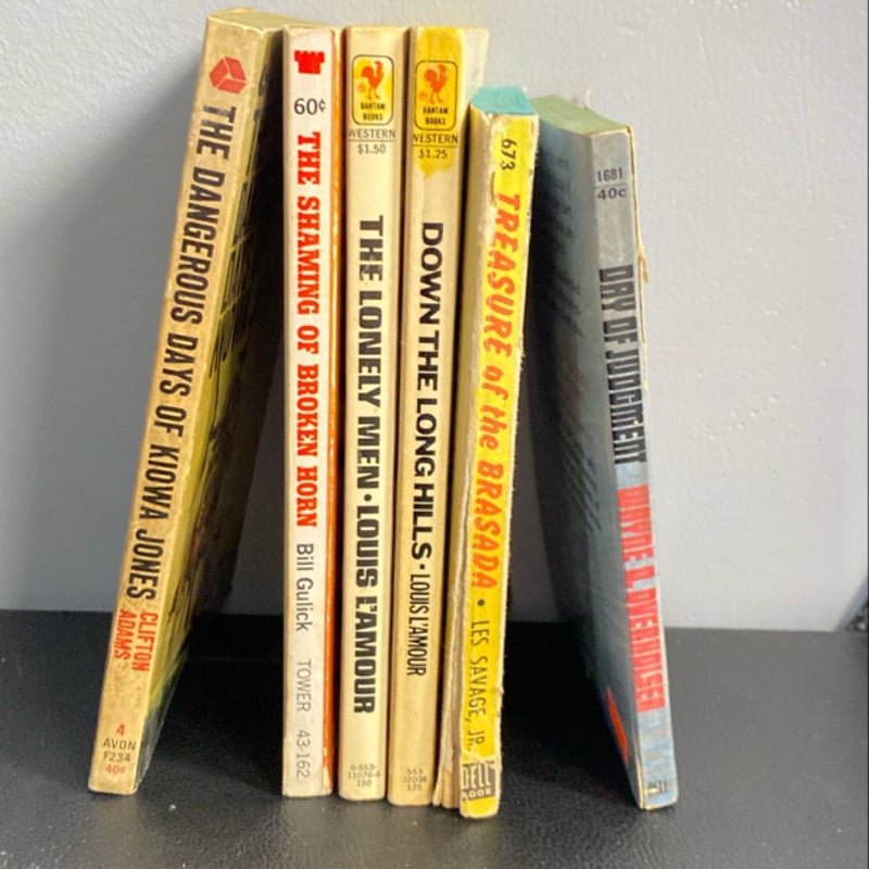 6 Vintage Western Books