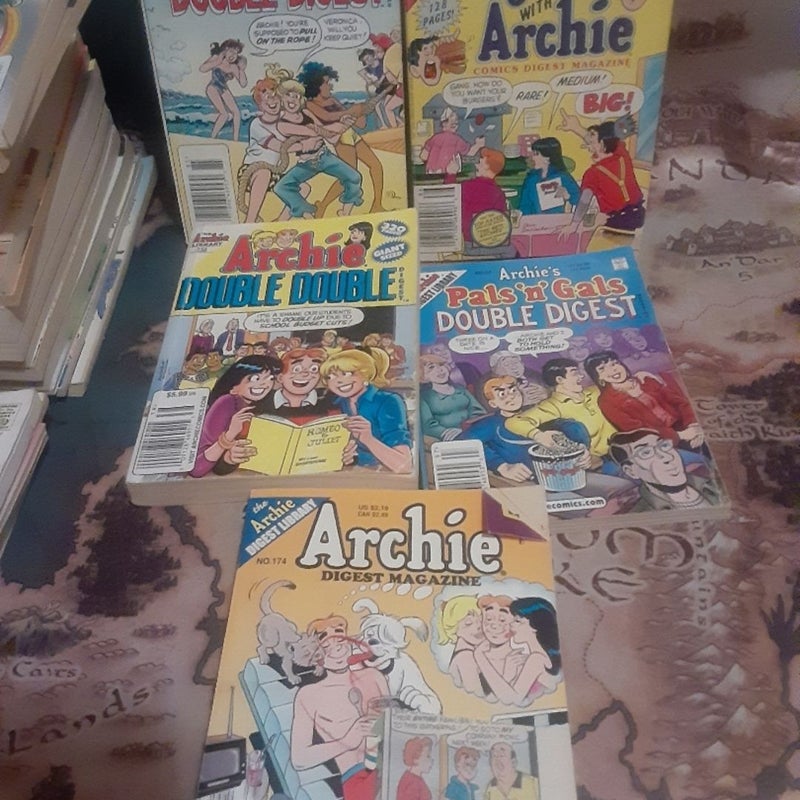 27 poor condition ARCHIE digest comic book lot , Betty and Veronica,  Jughead 