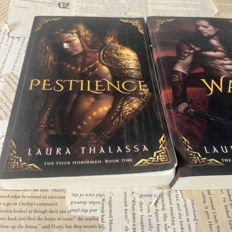 The Four Horsemen by Laura Thalassa OOP indie pestilence and war books 1-2