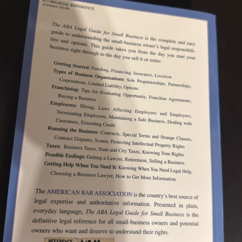 The American Bar Association Legal Guide for Small Business by ABA