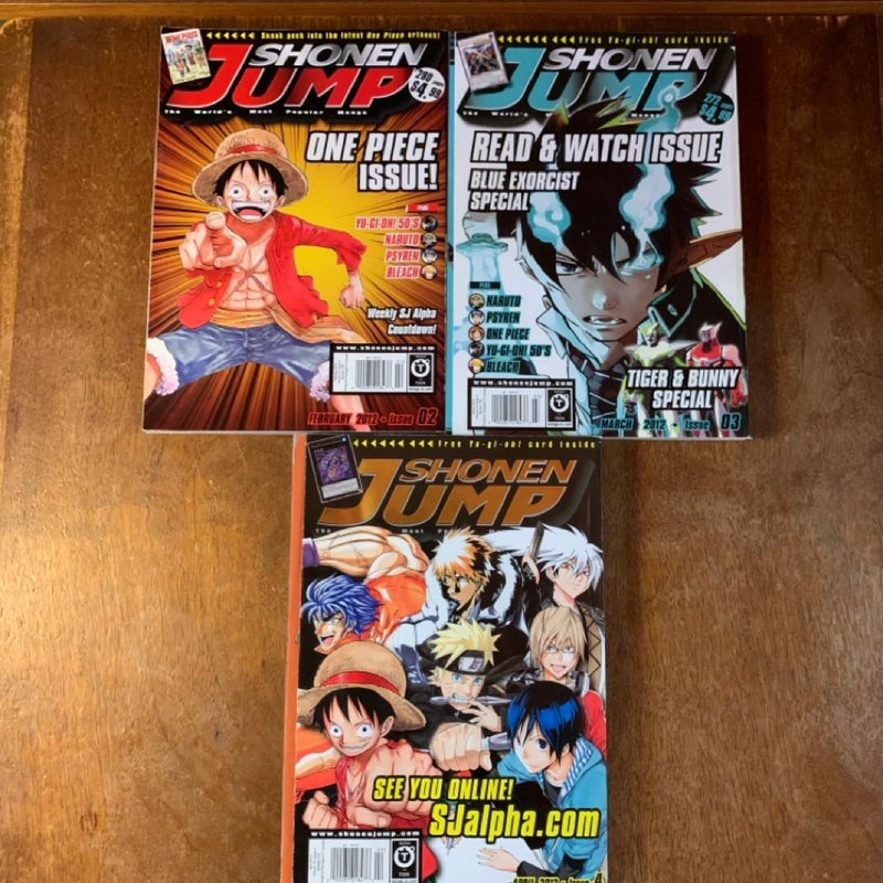 Shonen Jump Magazine 10 books: 2011 1-3, 4-6, 8-9, 2012 2-4: Featuring Naruto, Bleach, One Piece and more