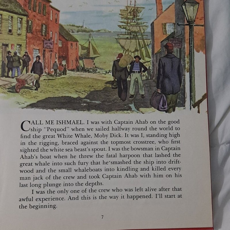 Moby Dick Herman Melville young readers hardcover vintage 1956 Good Condition 