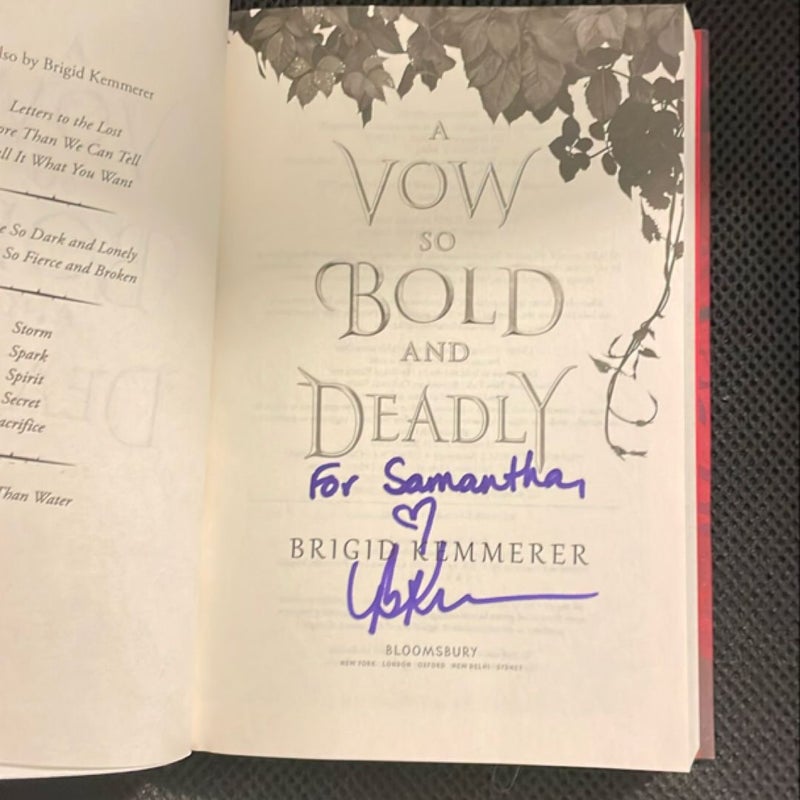 A Vow So Bold and Deadly - Signed and Personalized 