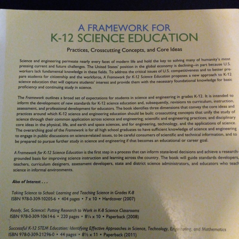 A Framework for K-12 Science Education