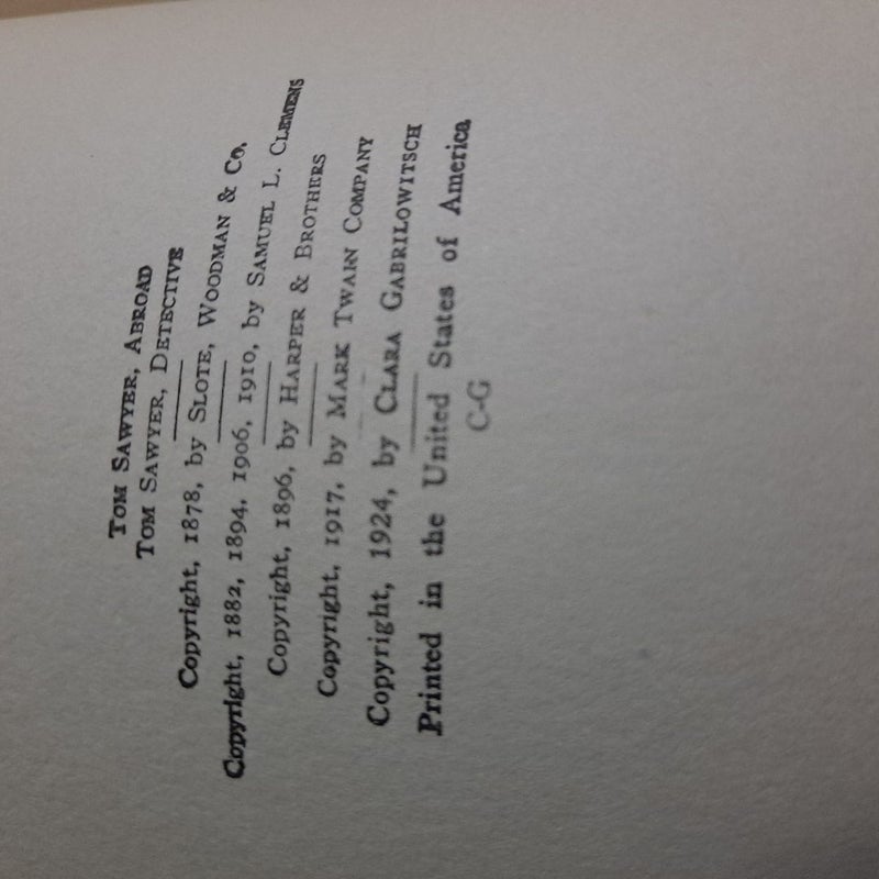 Tom Sawyer hardcovers 1922 1924 w sleeves 3 books