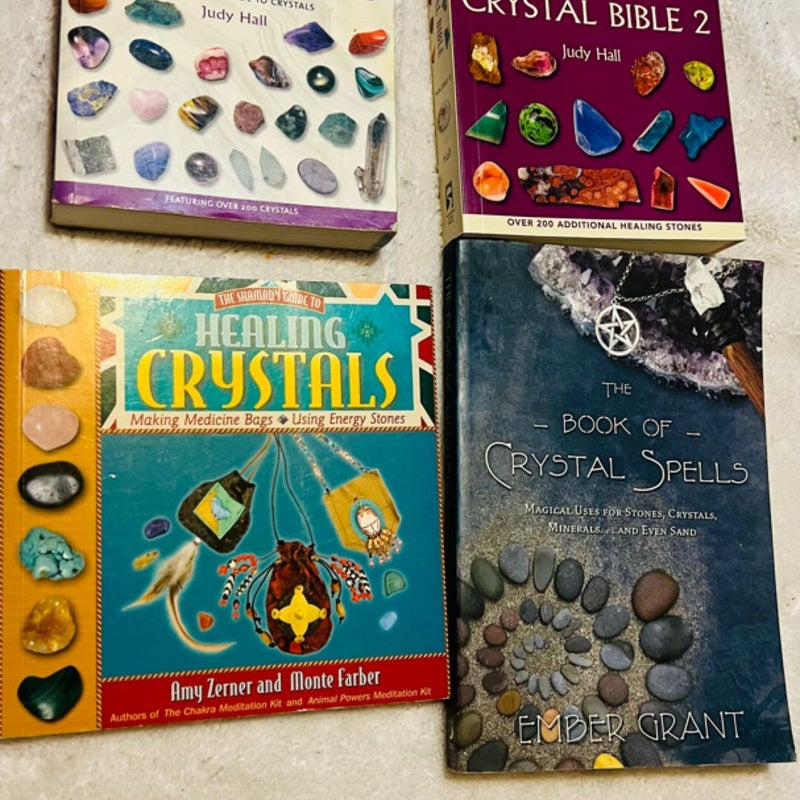 Crystal Bible Crystal Healing spells Medicine bags Energy Stones Book lot of 4