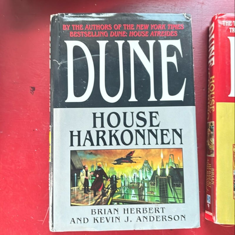 3 Hardcover Dune Books: House Corrino House Harkonnen Paul of Dune