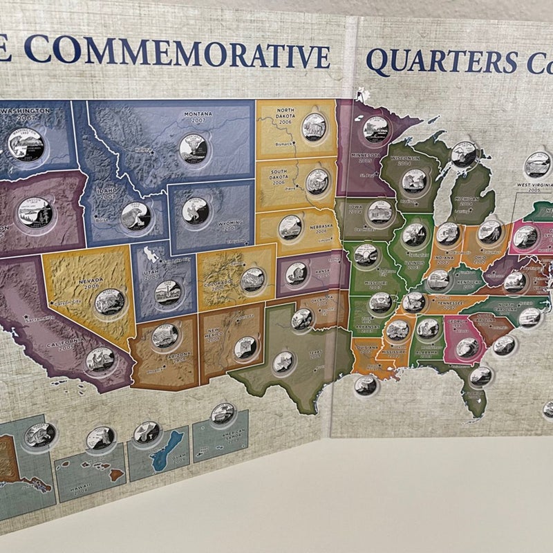 50 State Commemorative Quarters Collector’s Map