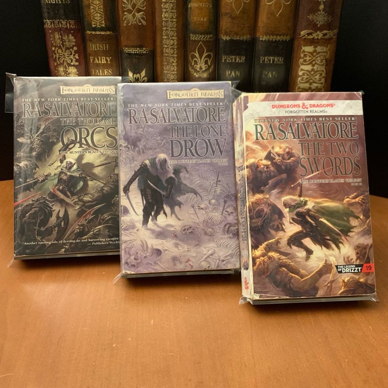 Complete Hunter’s Blades Trilogy, Legend of Drizzt Set: The Thousand Orcs, The Lone Drow, The Two Swords