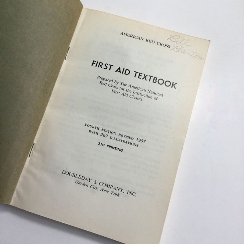 Vintage 1950s American Red Cross First Aid Medical Care Textbook Reference