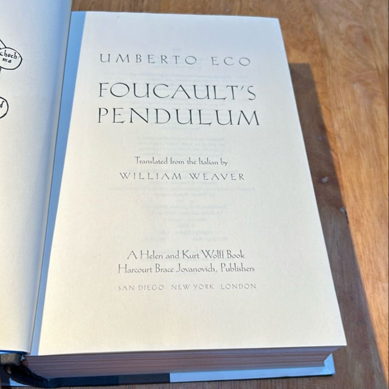 Foucault's Pendulum * 1989 1st English ed./2nd