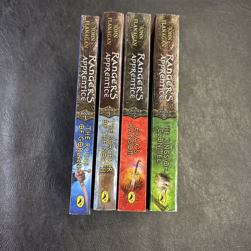 John Flanagan’s Ranger’s Apprentice 1, 5, 7 and 8 bundle