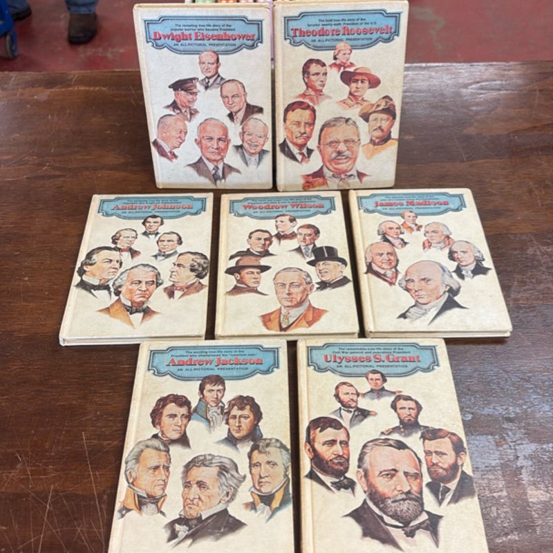 7 Book All Pictorial Presentation US Presidents Biography Elementary