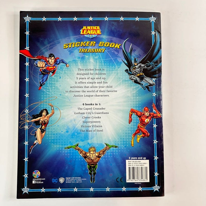 Justice League Sticker Book Treasury-Reusable Stickers