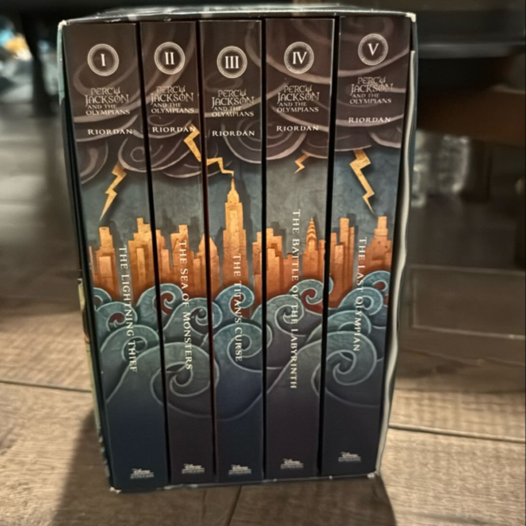 Percy Jackson and the Olympians 5 Book Paperback Boxed Set (new Covers W/poster)