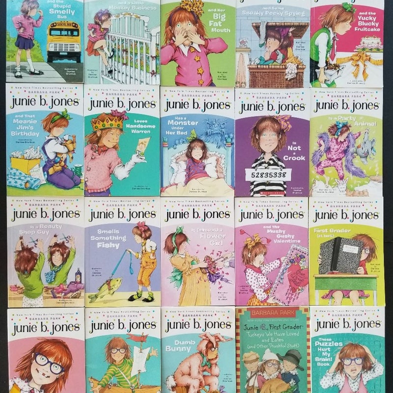 ALMOST COMPLETE SET 20 SCHOLASTIC JUNIE B. JONES BOOKS BARBARA PARK + PUZZLES