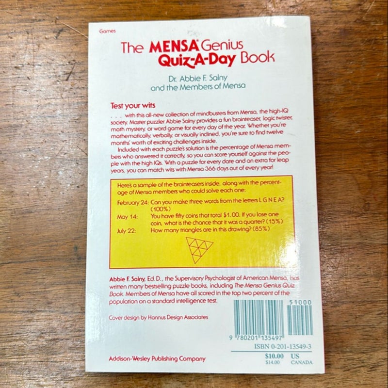 The Mensa Genius Quiz-A-day Book