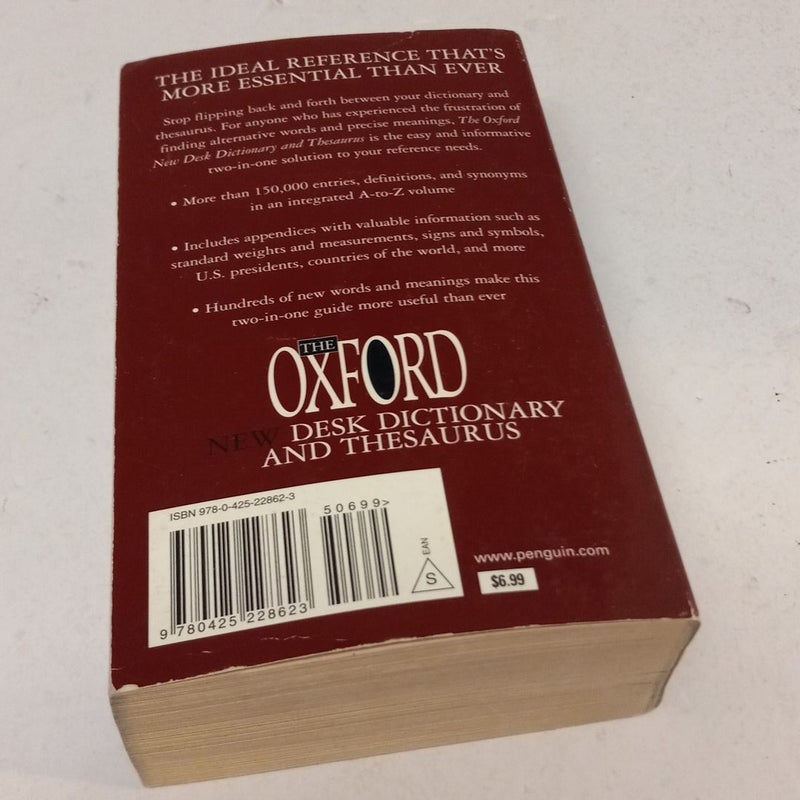 The Oxford New Desk Dictionary and Thesaurus